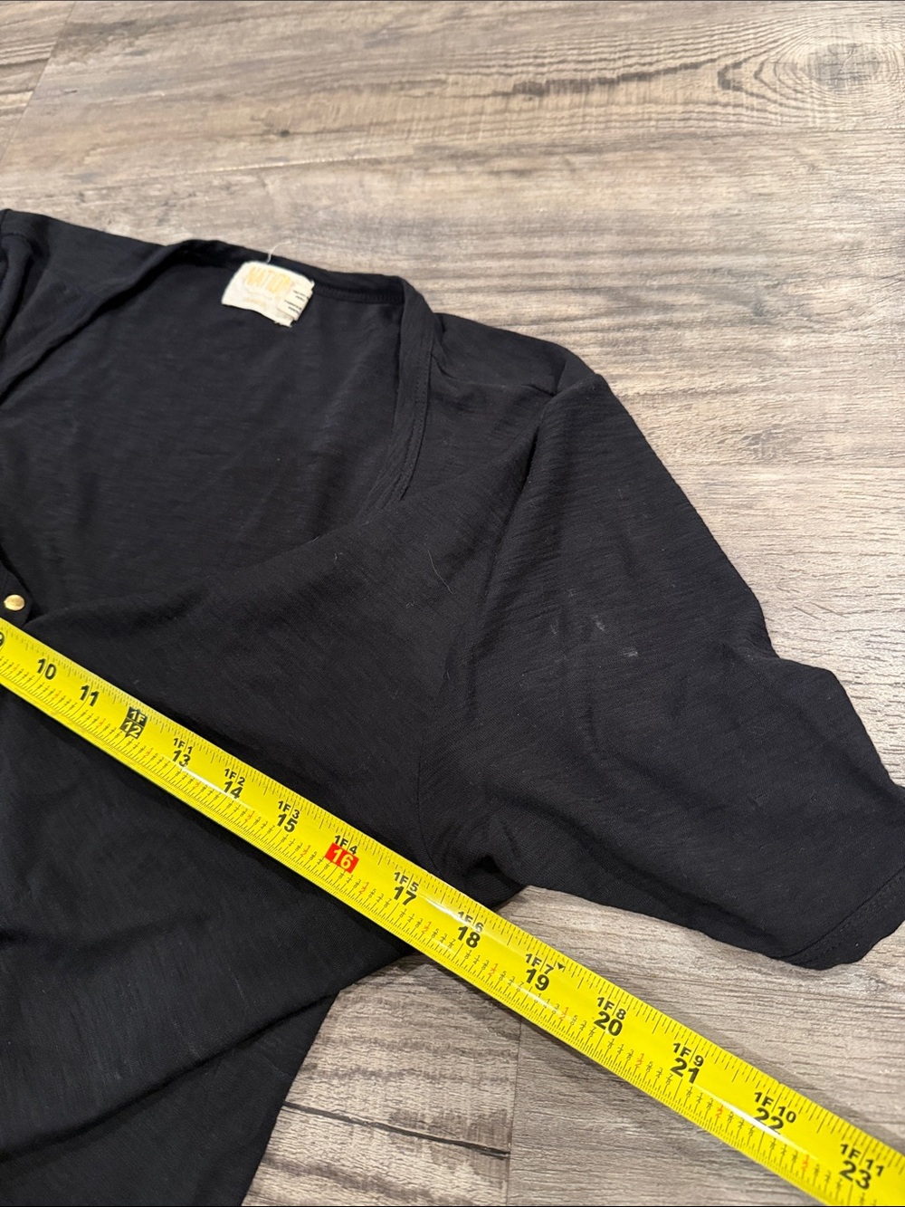 Nation LTD Demi Henley Top Size M Black Elbow Sleeve - Picture 11 of 11